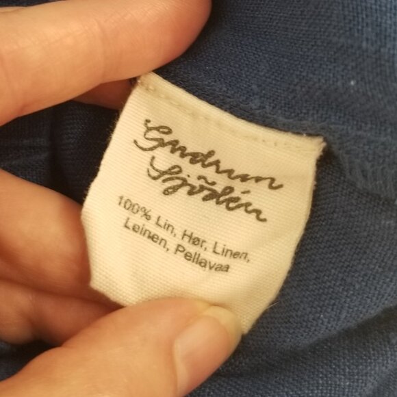 Gudrun Sjoden Linen Wide-leg Pants -L- Blue - Scandi, Lagenlook, - Picture 5 of 6